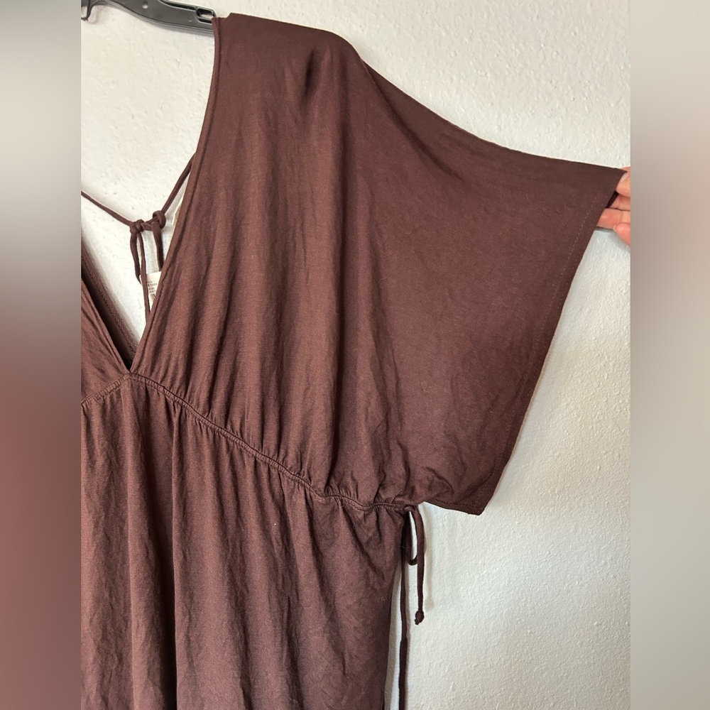 Younique Earth Brown Sleeveless Top/ cover up - Picture 2 of 6